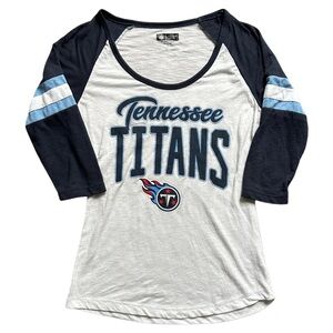 NFL Team Apparel Tennessee Titans Long Sleeve Scoop Neck Shirt Size Small